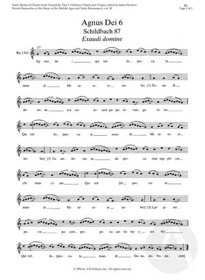 Agnus Dei 6. Schildbach 87 -Exaudi domine Agnus Dei 6. Schildbach 87 -Exaudi domine