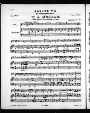Sonate No. 25 für Pianoforte und Violine Sonate No. 25 für Pianoforte und Violine