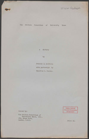 The British Federation of University Women: A History The British Federation of University Women: A History