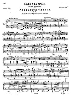 Rondo á la Mazur, B.15, Op. 5, F Major Rondo á la Mazur, B.15, Op. 5, F Major