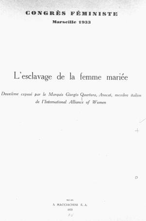 L'Esclavage de la femme mariée L'Esclavage de la femme mariée