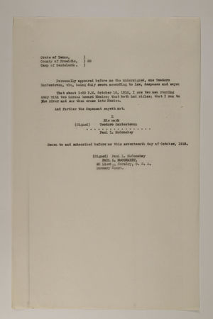 Deposition of Teodoro Santestevan, October 17, 1918 Deposition of Teodoro Santestevan, October 17, 1918