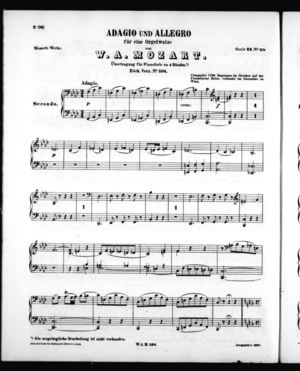 Adagio und Allegro für eine Orgelwalze (Secondo) Adagio und Allegro für eine Orgelwalze (Secondo)