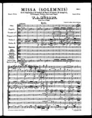 Missa, K. 337, C Major Missa, K. 337, C Major
