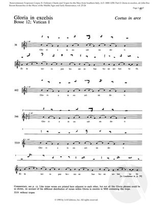 Gloria in excelsis, Bosse 12, Vatican I: Coetus in acre Gloria in excelsis, Bosse 12, Vatican I: Coetus in acre