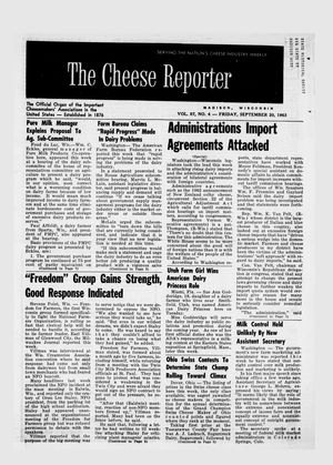The Cheese Reporter, Vol. 87, No. 4, Friday, September 20, 1963 The Cheese Reporter, Vol. 87, No. 4, Friday, September 20, 1963