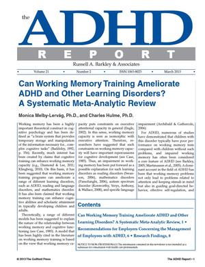 ADHD Report, Volume 21, Number 02, April 2013 ADHD Report, Volume 21, Number 02, April 2013