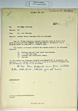 Letter from R. R. Rubottom to Under-Secretary & Secretary of State re: Mexican Topics Discussed with President, September 23, 1957 Letter from R. R. Rubottom to Under-Secretary & Secretary of State re: Mexican Topics Discussed with President, September 23, 1957