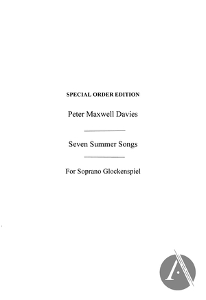 7 Summer Songs (Soprano Glockenspiel Part), Op. 158 7 Summer Songs (Soprano Glockenspiel Part), Op. 158