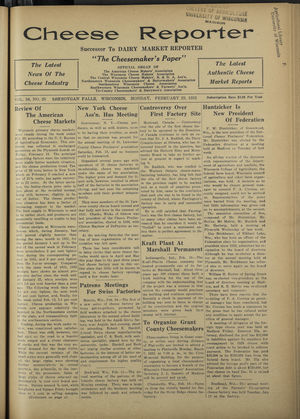 Cheese Reporter, Vol. 56, no. 25, February 29, 1932 Cheese Reporter, Vol. 56, no. 25, February 29, 1932