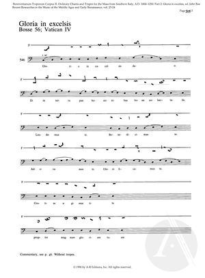Gloria in excelcis: Bosse 56; Vatican IV Gloria in excelcis: Bosse 56; Vatican IV