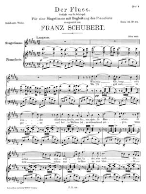 Der Fluss. Gedicht von Fr. v. Schlegel., D. 693, B Major Der Fluss. Gedicht von Fr. v. Schlegel., D. 693, B Major