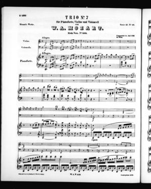 Trio No. 7 für Pianoforte, Violine, und Violoncell, K. 548 Trio No. 7 für Pianoforte, Violine, und Violoncell, K. 548