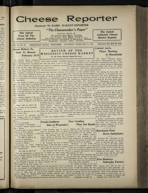 Cheese Reporter, Vol. 54, no. 22, Saturday, February 8, 1930 Cheese Reporter, Vol. 54, no. 22, Saturday, February 8, 1930