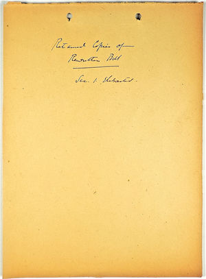 Cover Sheet: Copies of Revolution Bill - Sec. 1 Elaborated Cover Sheet: Copies of Revolution Bill - Sec. 1 Elaborated