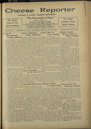 Cheese Reporter, Vol. 56, no. 37, May 23, 1932 Cheese Reporter, Vol. 56, no. 37, May 23, 1932