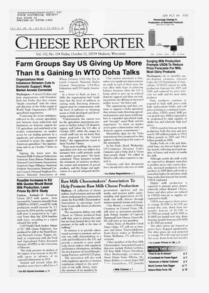Cheese Reporter, Vol. 132, No. 15, Friday, October 12, 2007 Cheese Reporter, Vol. 132, No. 15, Friday, October 12, 2007