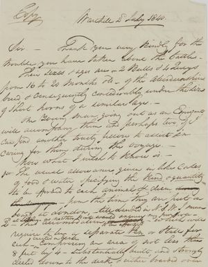Copy of Letter from William Leslie, July 2, 1840 Copy of Letter from William Leslie, July 2, 1840