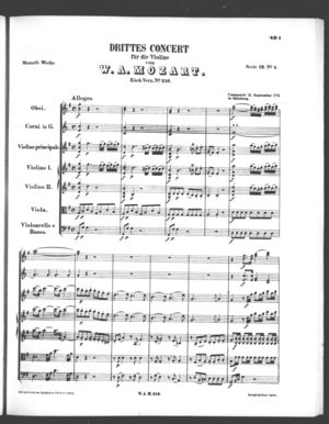 Drittes Concert für die Violine, K. 216, G Major Drittes Concert für die Violine, K. 216, G Major