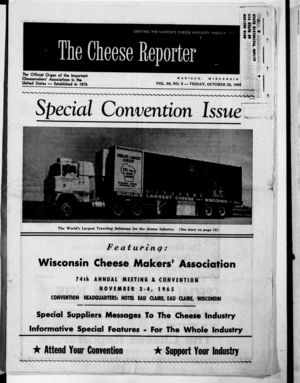 Cheese Reporter, Vol. 89, no. 9, Friday, October 22, 1965 Cheese Reporter, Vol. 89, no. 9, Friday, October 22, 1965