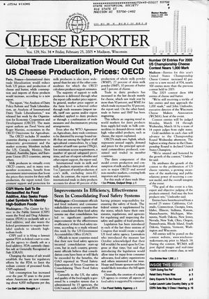 Cheese Reporter, Vol. 129, No. 34, Friday, February 25, 2005 Cheese Reporter, Vol. 129, No. 34, Friday, February 25, 2005