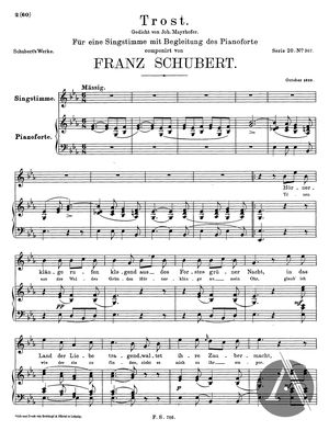Trost Gedicht Von Joh Mayrhofer D 671 E Flat Major