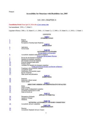 Accessibility for Ontarians with Disabilities Act Accessibility for Ontarians with Disabilities Act