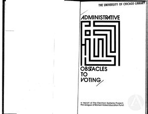 Administrative Obstacles to Voting Administrative Obstacles to Voting