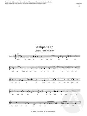 Antiphon 12: Iuxta vestibulum Antiphon 12: Iuxta vestibulum