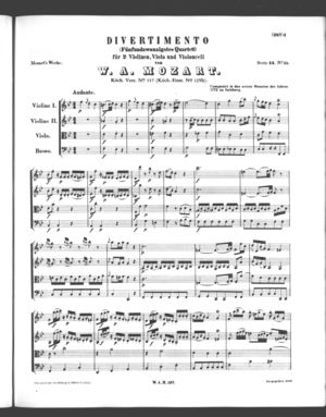 Divertimento (Fünfundzwanzigstes Quartett) Divertimento (Fünfundzwanzigstes Quartett)