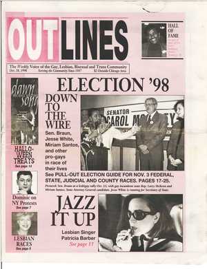 OUTLINES The Weekly Voice of the Gay, Lesbian, Bisexual and Trans Community Oct. 28, 1998 Serving the Community Since 1987 OUTLINES The Weekly Voice of the Gay, Lesbian, Bisexual and Trans Community Oct. 28, 1998 Serving the Community Since 1987