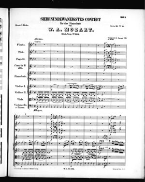 Siebenundzwanzigstes Concert für das Pianoforte Siebenundzwanzigstes Concert für das Pianoforte