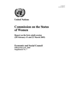 Report on the 49th Session, New York, 28 February-11 and 22 March 2005 Report on the 49th Session, New York, 28 February-11 and 22 March 2005