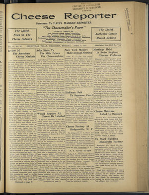 Cheese Reporter, Vol. 57, no. 30, April 3, 1933 Cheese Reporter, Vol. 57, no. 30, April 3, 1933