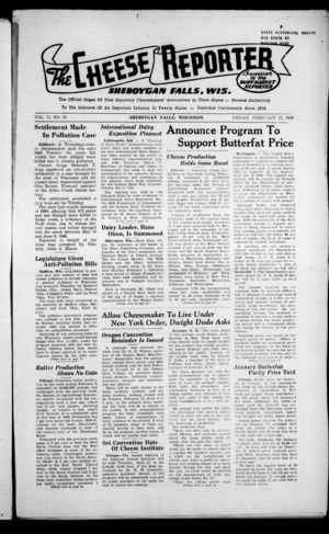 Cheese Reporter, Vol. 73 no. 25, Friday, February 11, 1949 Cheese Reporter, Vol. 73 no. 25, Friday, February 11, 1949