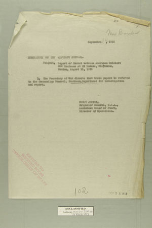 Memo Dated September 24, 1918 from Henry Jervey re: Report of Combat Between American Soldiers and Mexicans at El Mulato, Chihuahua, Mexico on August 11, 1918 Memo Dated September 24, 1918 from Henry Jervey re: Report of Combat Between American Soldiers and Mexicans at El Mulato, Chihuahua, Mexico on August 11, 1918