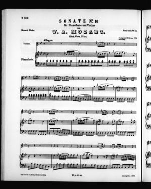 Sonate No. 16 für Pianoforte und Violine, K. 31, B Flat Major Sonate No. 16 für Pianoforte und Violine, K. 31, B Flat Major