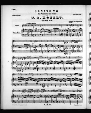 Sonate No. 41 für Pianoforte und Violine, K. 481, E Flat Major Sonate No. 41 für Pianoforte und Violine, K. 481, E Flat Major
