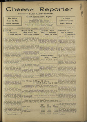 Cheese Reporter, Vol. 56, no. 36, May 16, 1932 Cheese Reporter, Vol. 56, no. 36, May 16, 1932