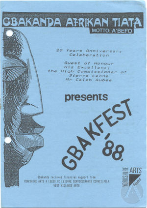 Playbill for GBAKFEST '88 Playbill for GBAKFEST '88